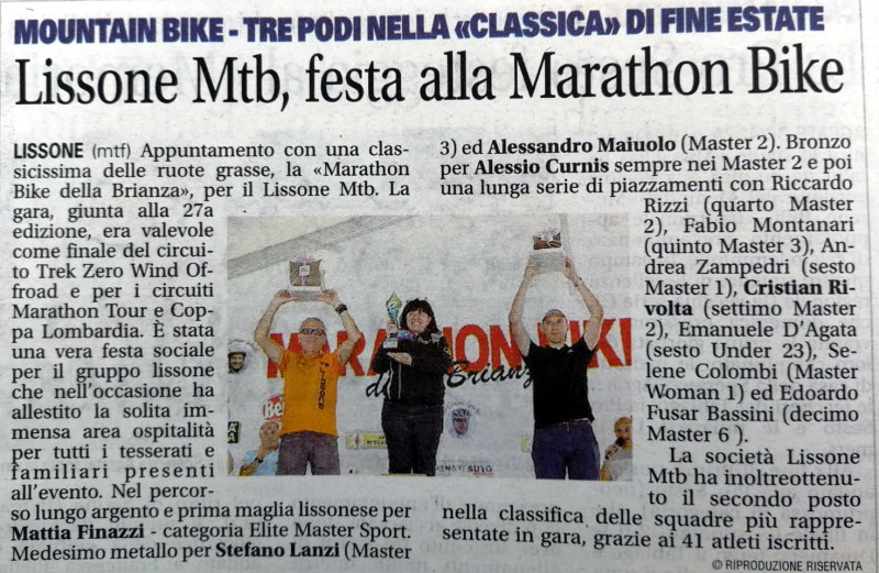 2018.09.04 Giornale di Monza (Marathon Bike)